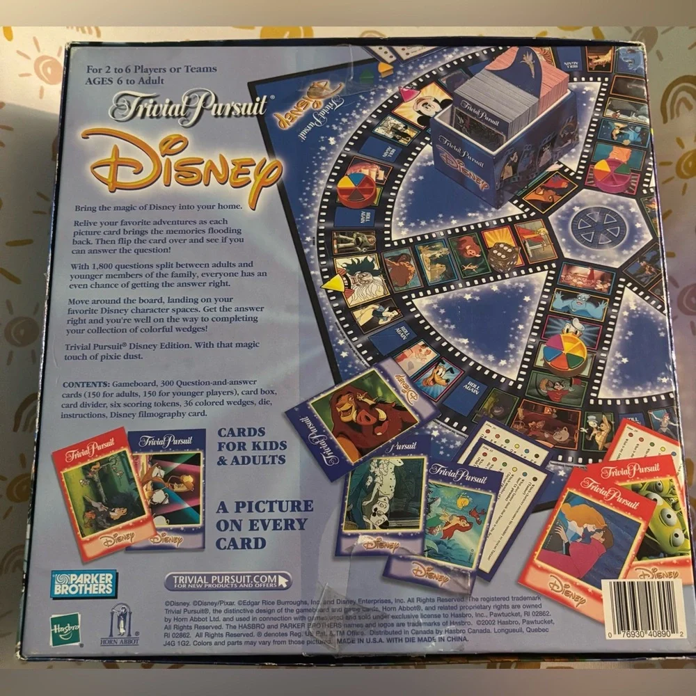 Vintage Disney Trivial Pursuit Pieces Factory Sealed Wear‎ on Box Corners 2002